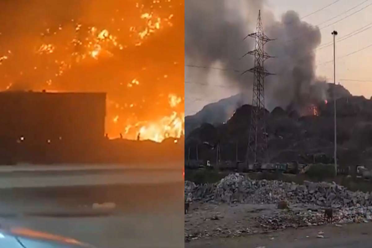 india discarica incedio