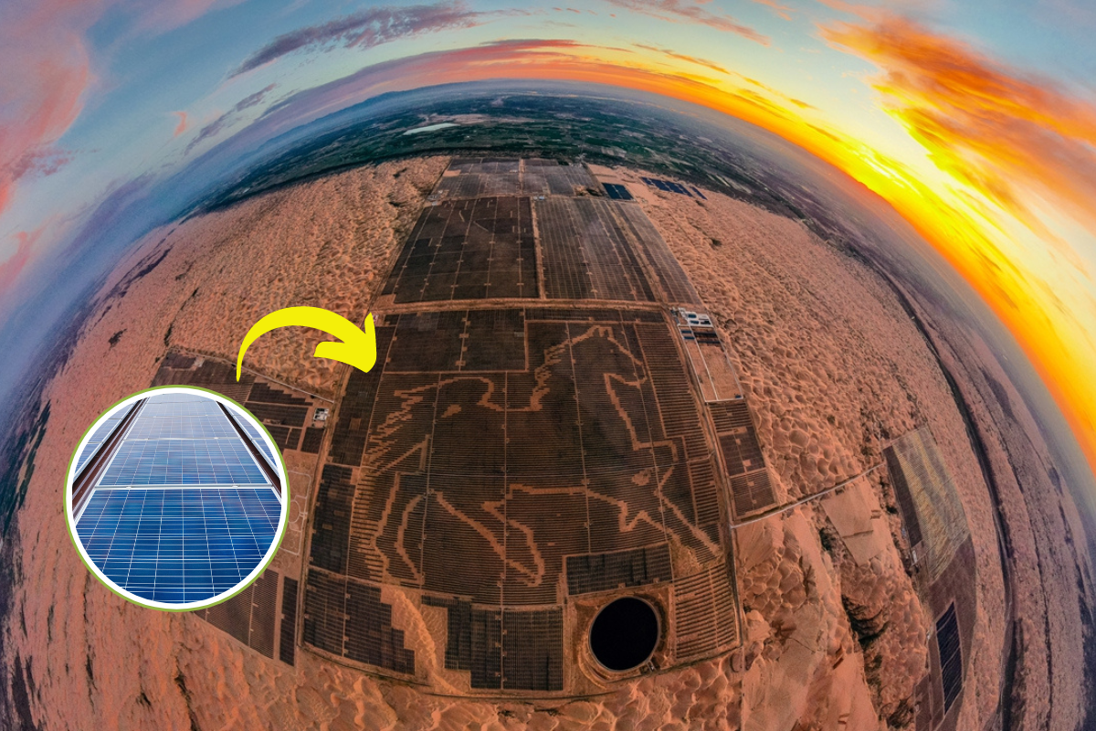 Je vais vous montrer la "Grande Muraille Photovoltaïque" de Chine (elle est au milieu de ce désert)