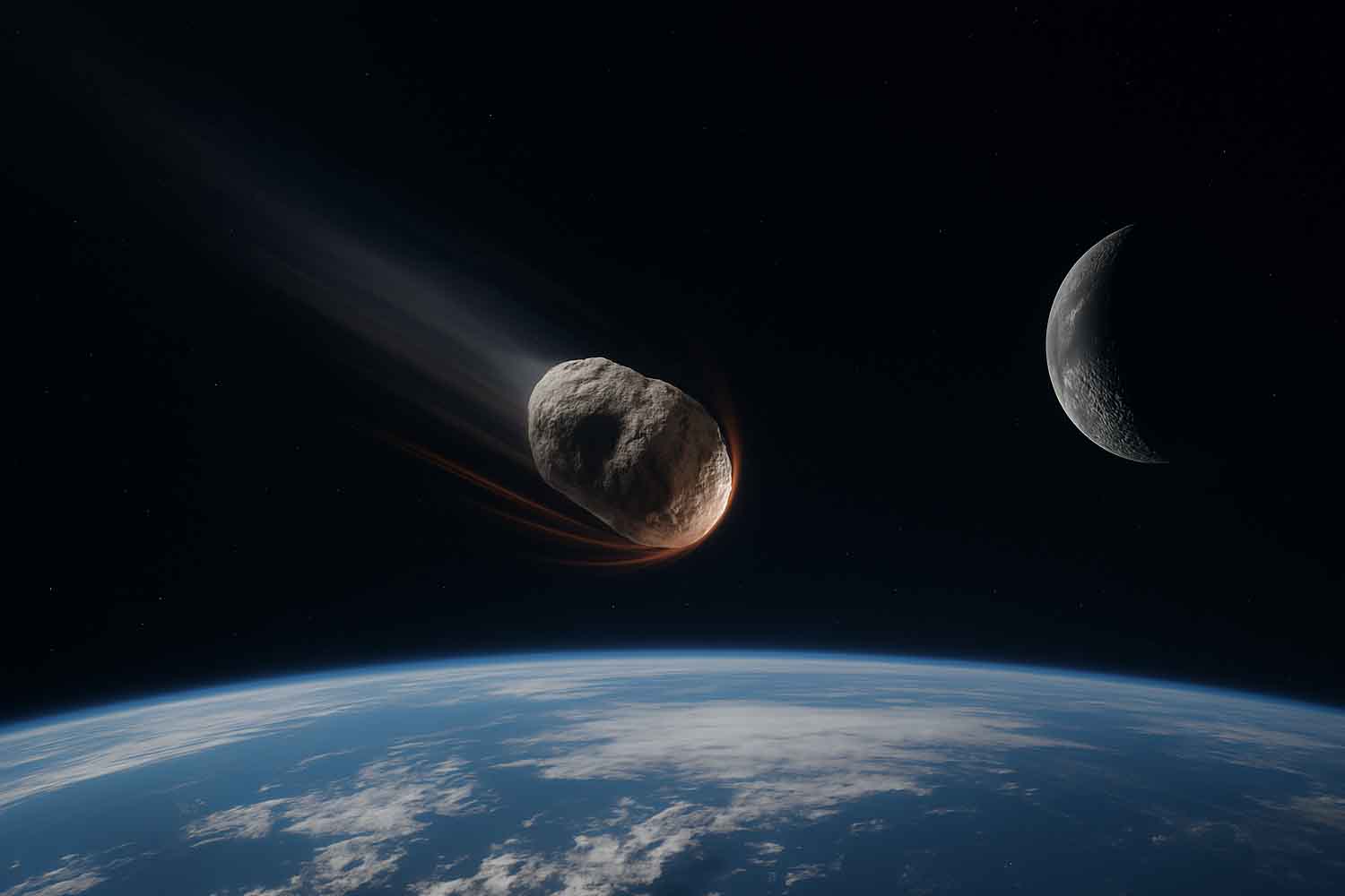 Asteroide in collisione verso la Luna