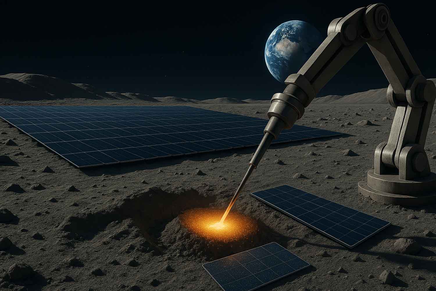 pannelli solari sulla luna