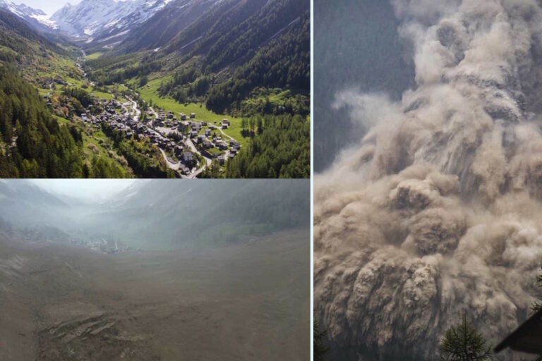 L'effondrement effrayant d'un glacier en Suisse qui submerge un village entier (qui avait déjà été évacué)