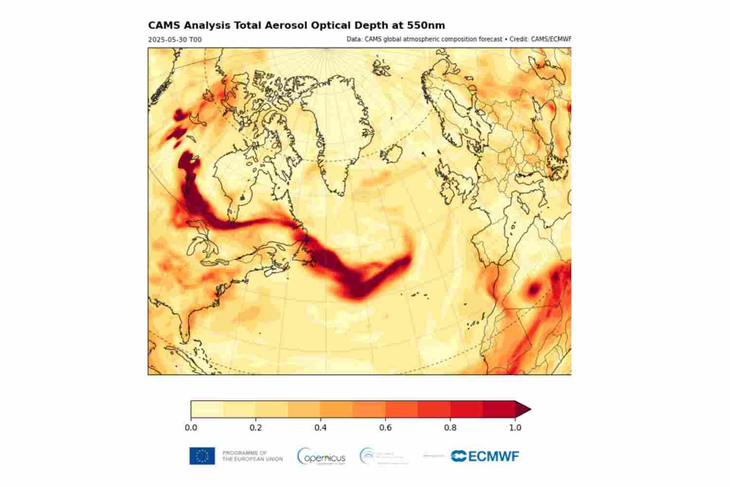 Incendie de la fumée Canada Europe