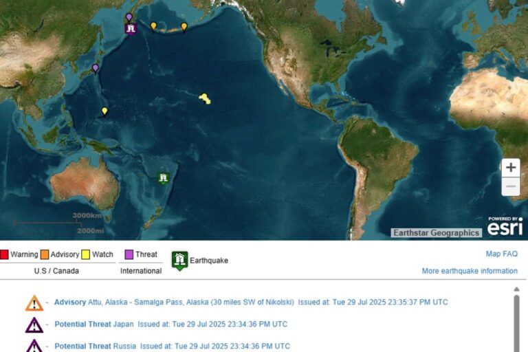 Treatrice dévastatrice de grandeur 8,8 au large de Kamchatka, Russie: évacuations au Japon et aux États-Unis pour alerte de tsunami