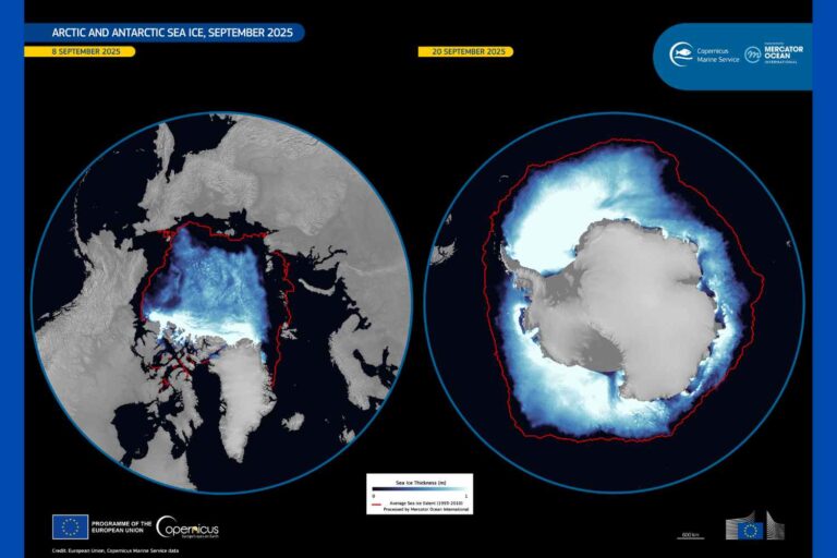La disparition des glaces de l'Arctique et de l'Antarctique est sous nos yeux : images satellite