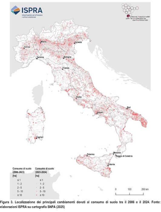 consommation de terres en Italie