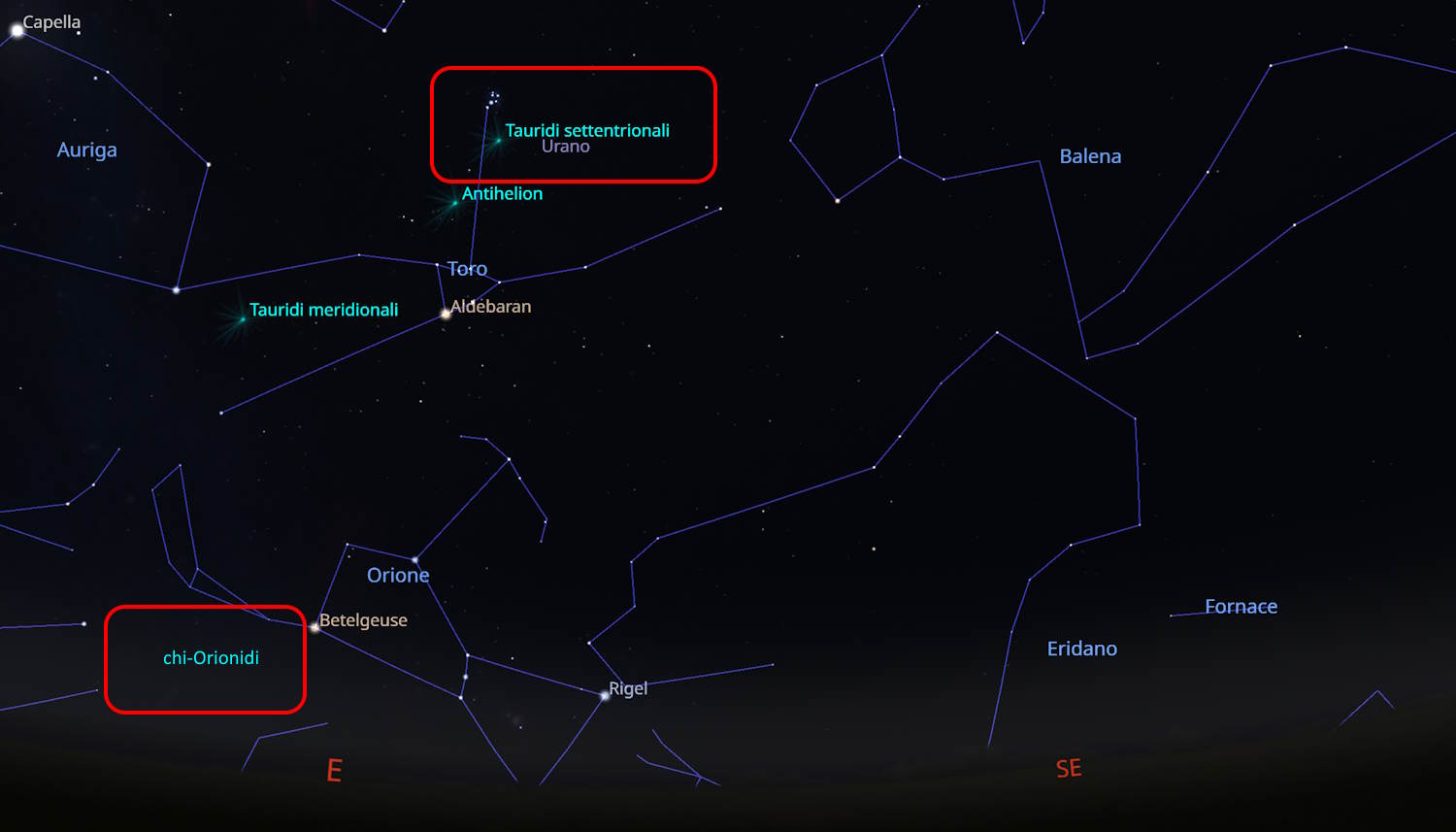 Étoiles filantes orionides taurides