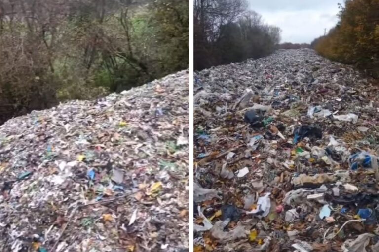 Les images impressionnantes de la montagne (6 mètres de haut) de déchets illégaux dans l'Oxfordshire : il y a un risque de catastrophe environnementale