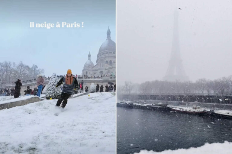 La neige recouvre Paris et Montmartre se transforme en piste de ski : les scènes semblent tout droit sorties d'un conte de fées