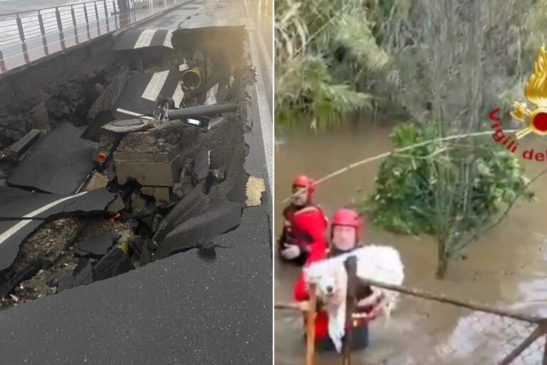 Le cyclone Harry frappe le sud de l'Italie : des vagues jusqu'à 8 mètres, des familles évacuées et des animaux sauvés grâce aux pompiers