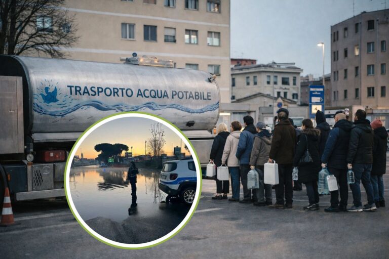 L'est de Rome sans eau toute la nuit après la rupture d'une canalisation : de longues files d'attente devant les camions-citernes