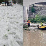 Grêle, routes submergées, rivières gonflées et neige dans les Alpes : les images impressionnantes du nord de l'Italie (où l'hiver semble être revenu)