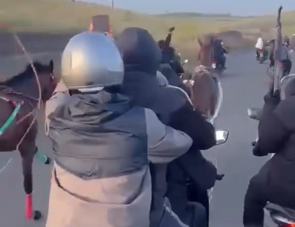 Scènes effrayantes de la guérilla à Catane, course clandestine avec des fusils et des kalachnikovs : deux chevaux saisis
