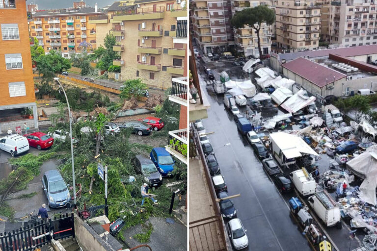 Une tornade frappe Rome, déracinant des arbres et dévastant des voitures et un marché local : images de la catastrophe