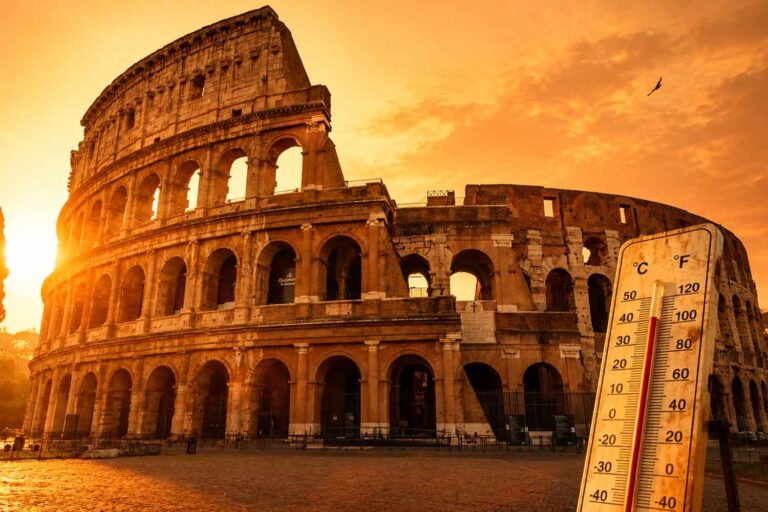 Rome chaude : les températures ont augmenté de 3 degrés en 40 ans. Unpublished data on the climate