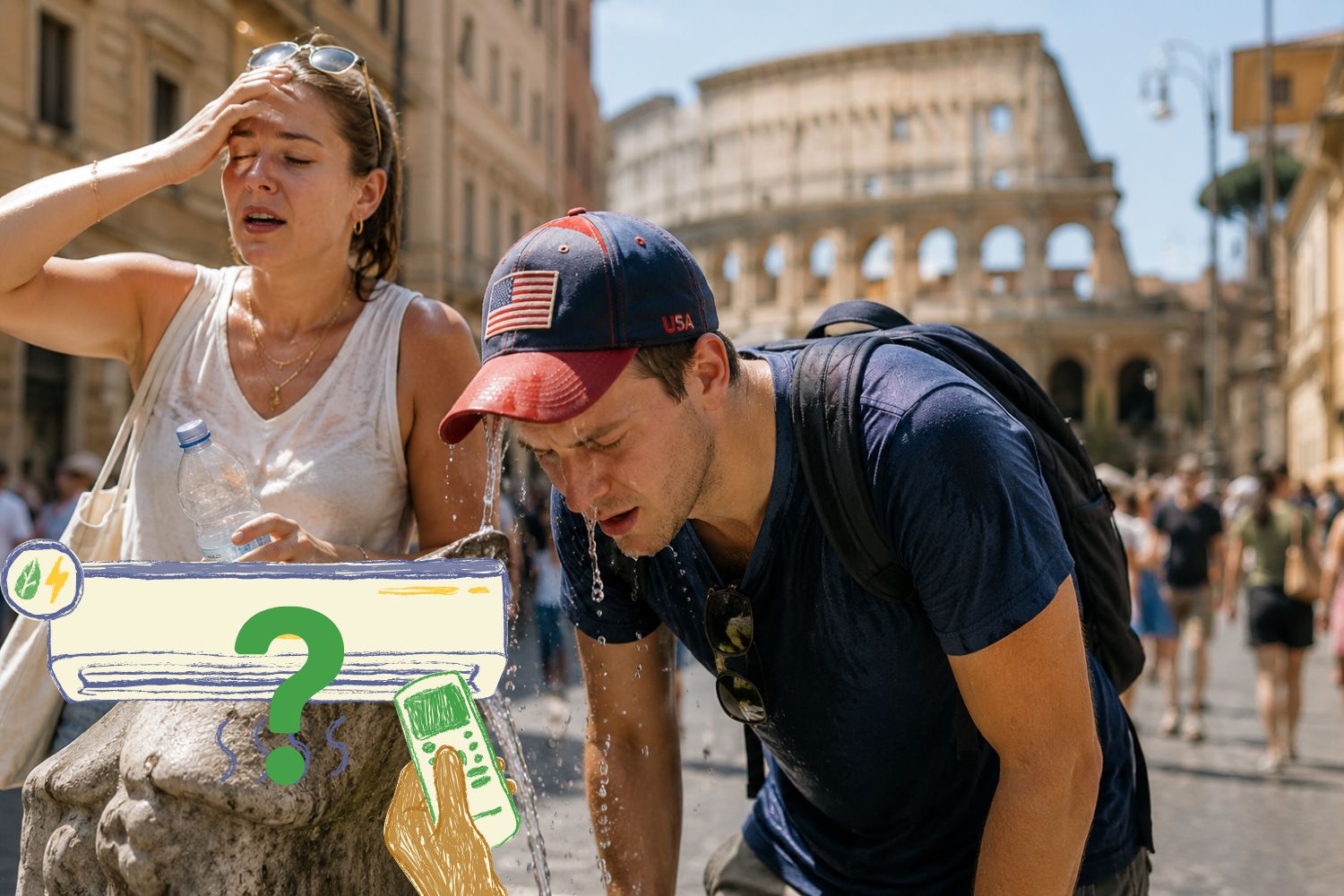 caldo turisti roma