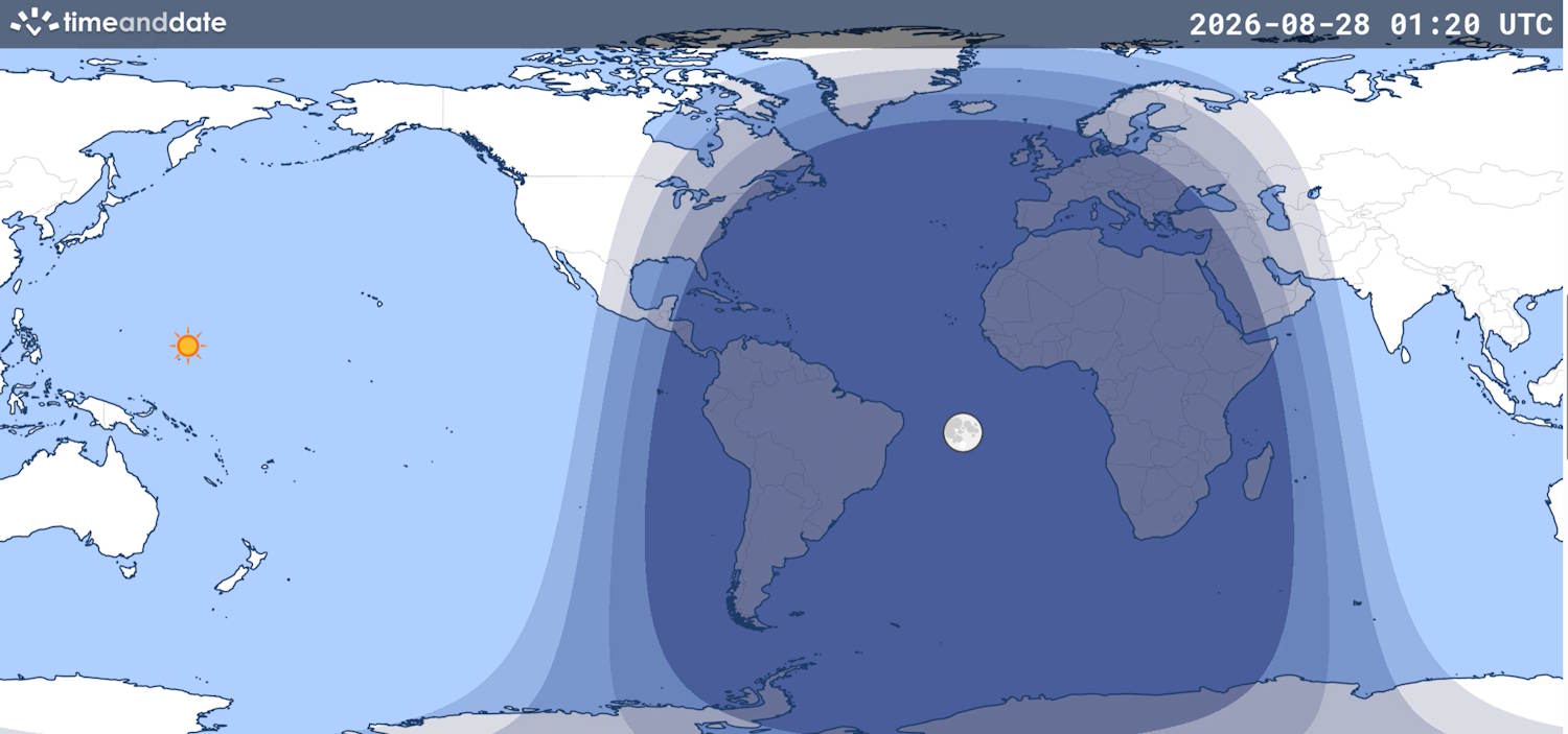 Eclipse partielle de Lune 28 août 2026