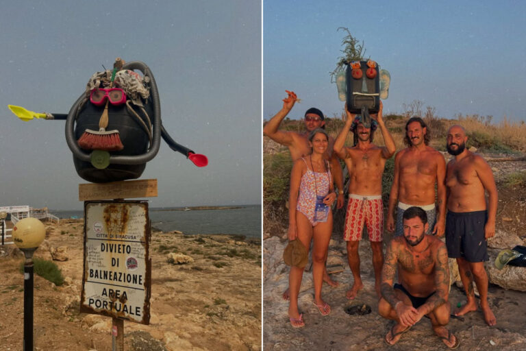 Les déchets deviennent art : totems en plastique et mégots de cigarettes apparaissent à Syracuse pour dénoncer la pollution de la Méditerranée