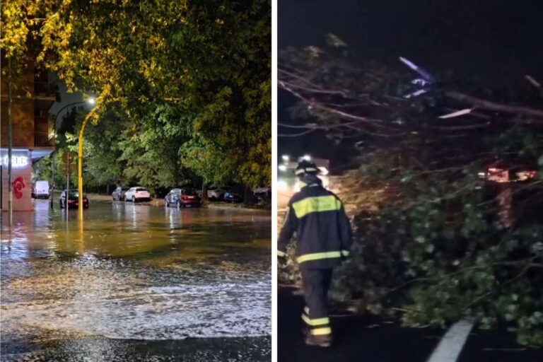 Rome sous l'eau après la tempête : les métros inondés, les arbres abattus et les gens coincés dans les voitures