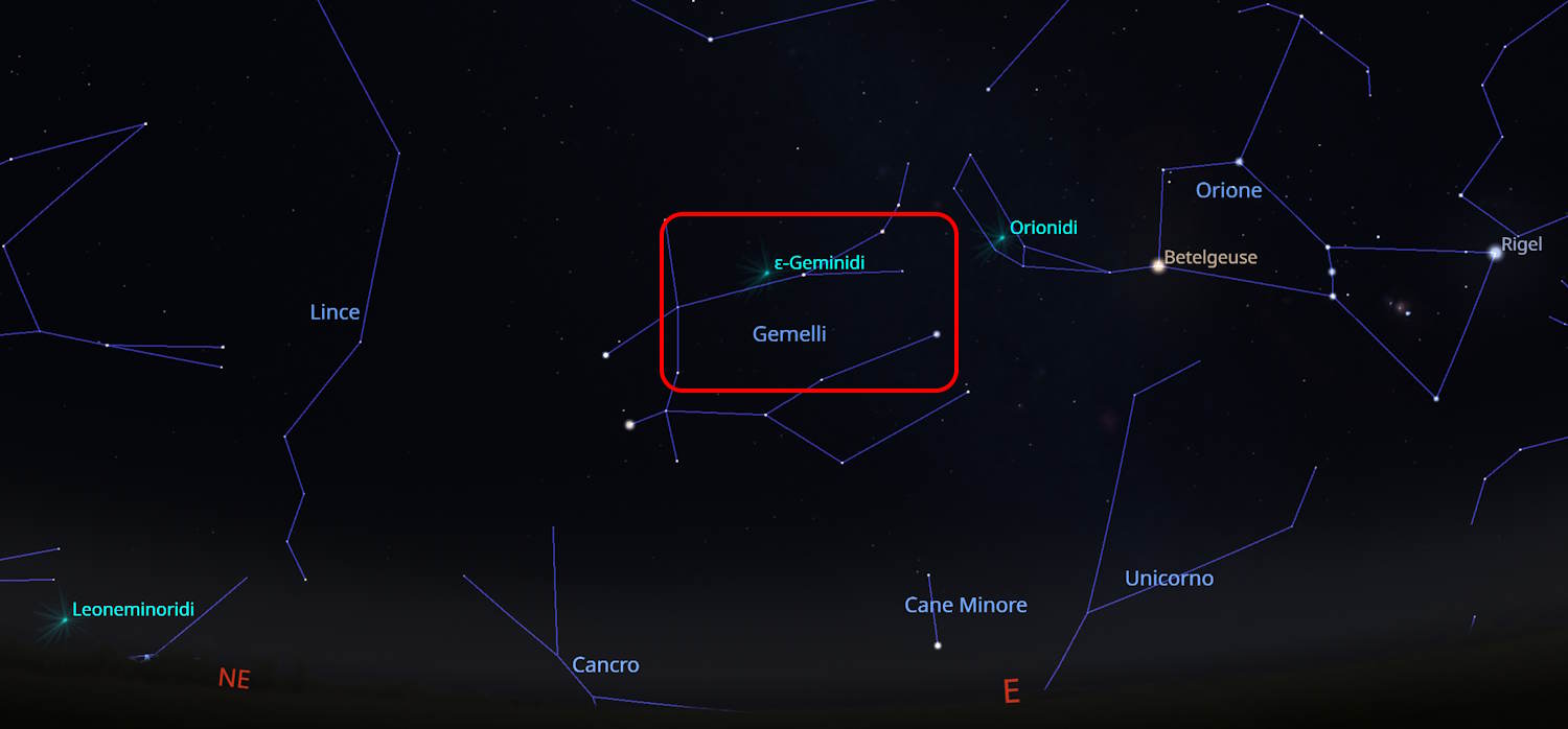 Étoiles filantes des Géminides Epsilon
